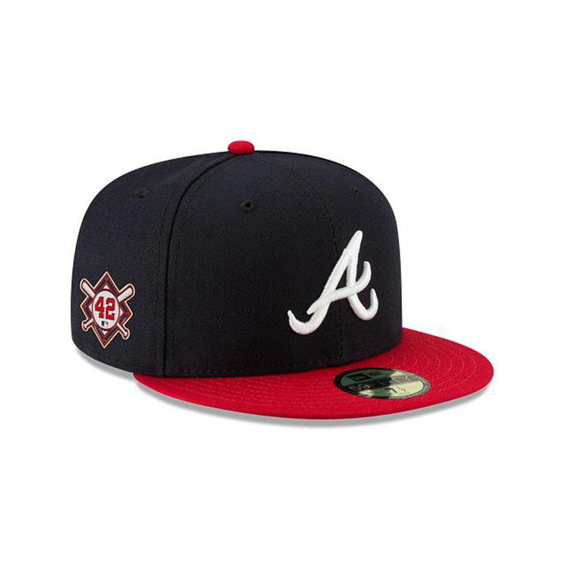 MLB Atlanta Braves Jackie Robinson Day 59Fifty Fitted (AKU4260) - Blue New Era Caps